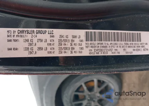 2014 Dodge Journey Sxt z USA, uszkodzony, nr VIN 3C4PDDBG1ET214767